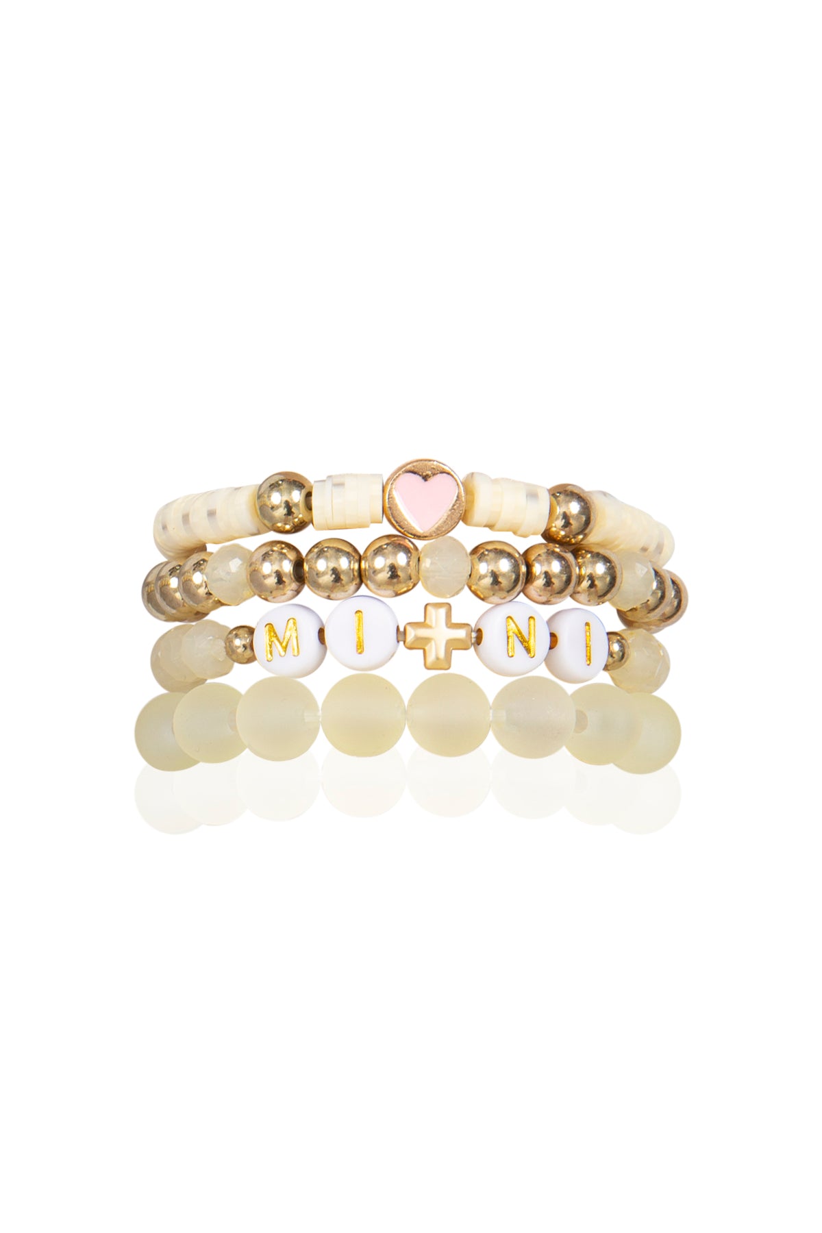 Mommy and Me Bracelets - Beaded Stackable Bracelet for Kids - Ivory