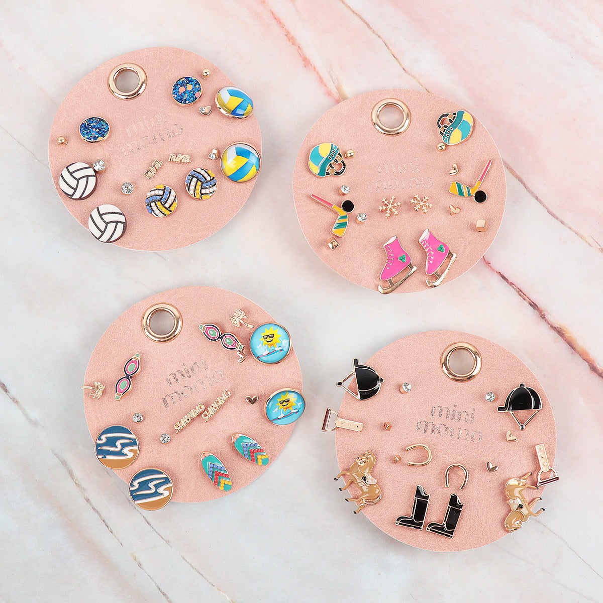 Sports Stud Earrings for Women - Equestrian Assorted Set