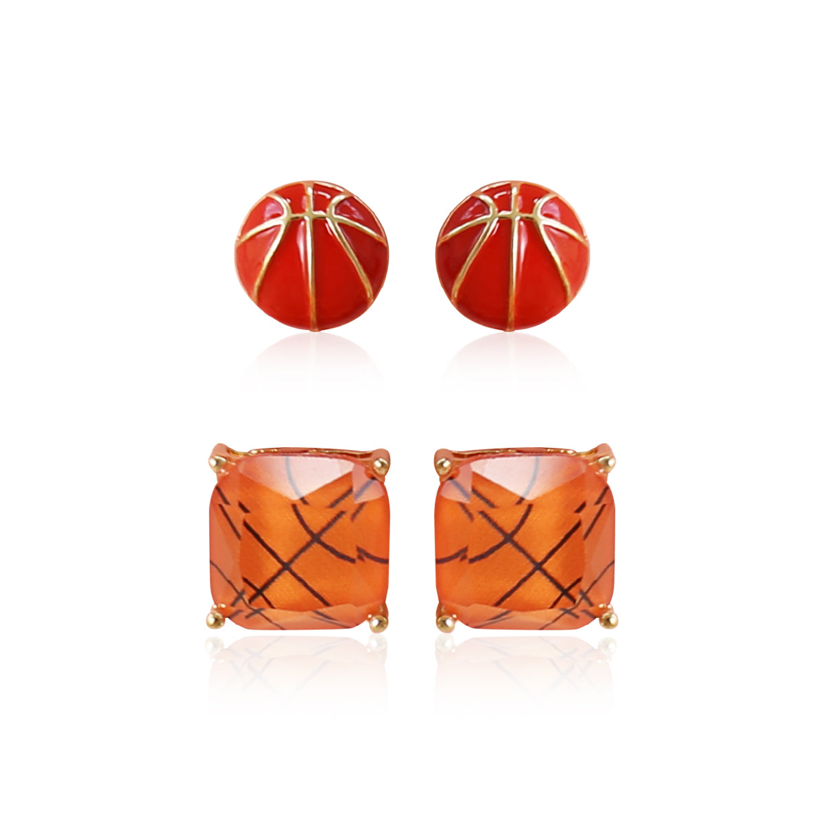 Sports Earring Duo Set - Basketball