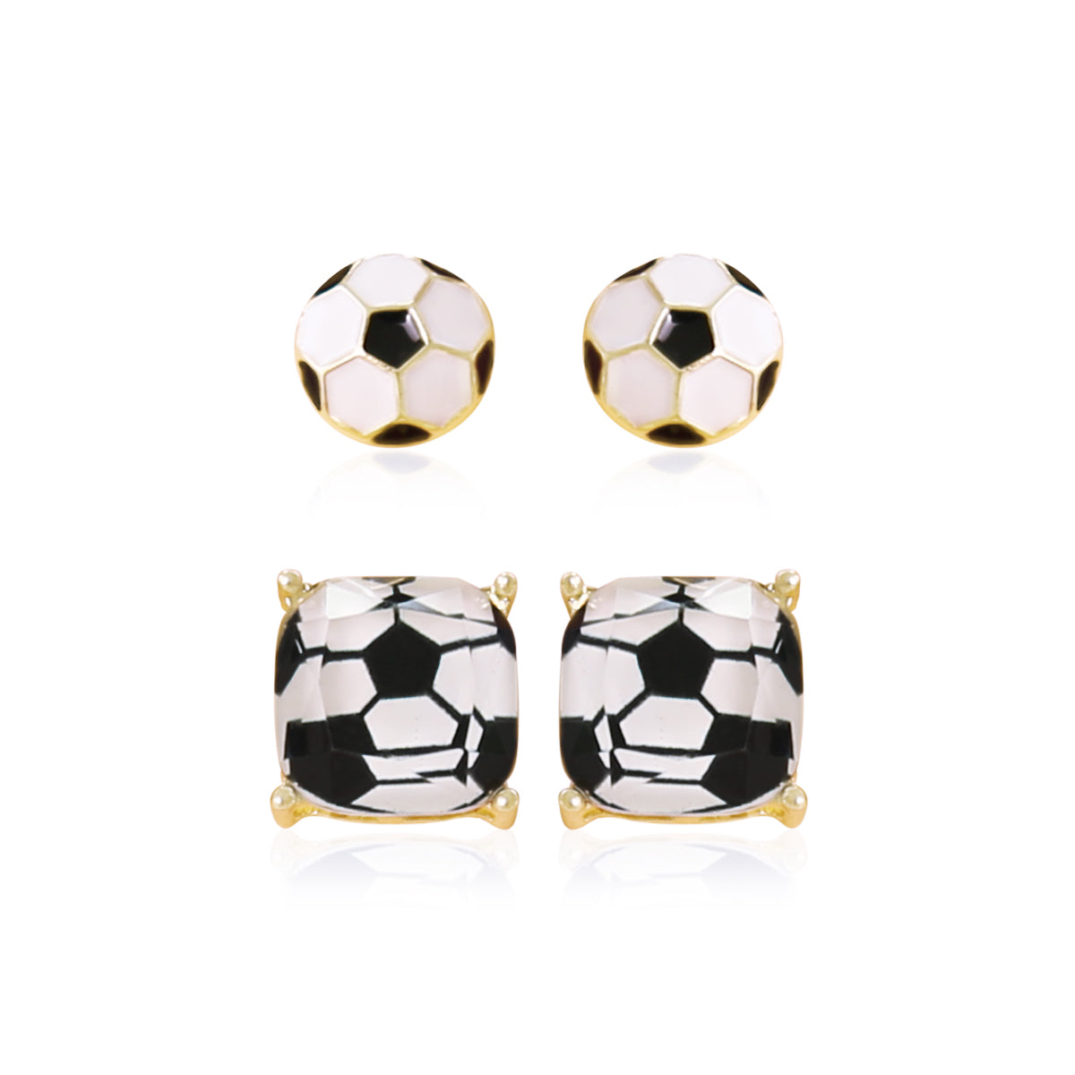 Sports Earring Duo Set - Soccer