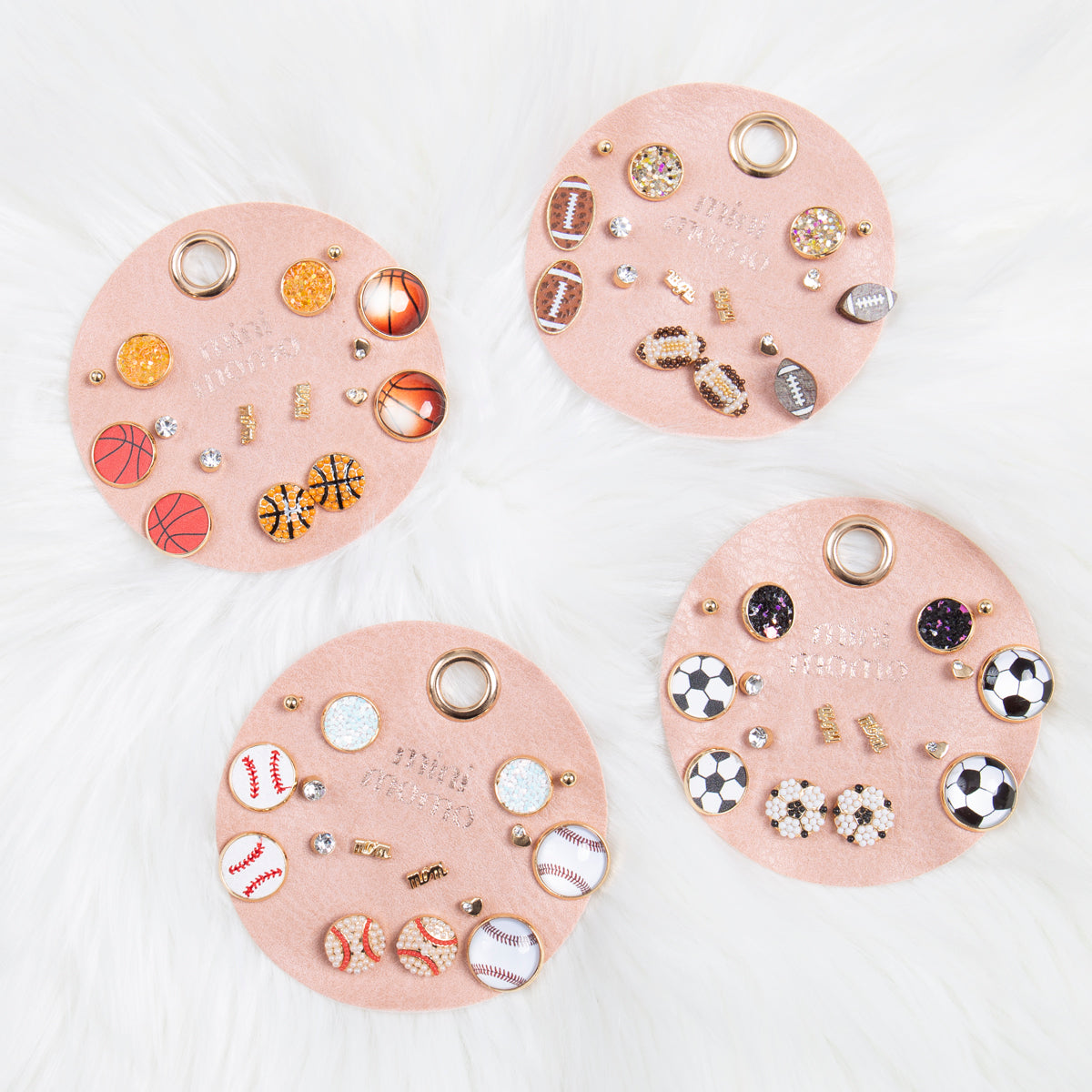 Sports Stud Earrings for Women - Baseball Assorted Set