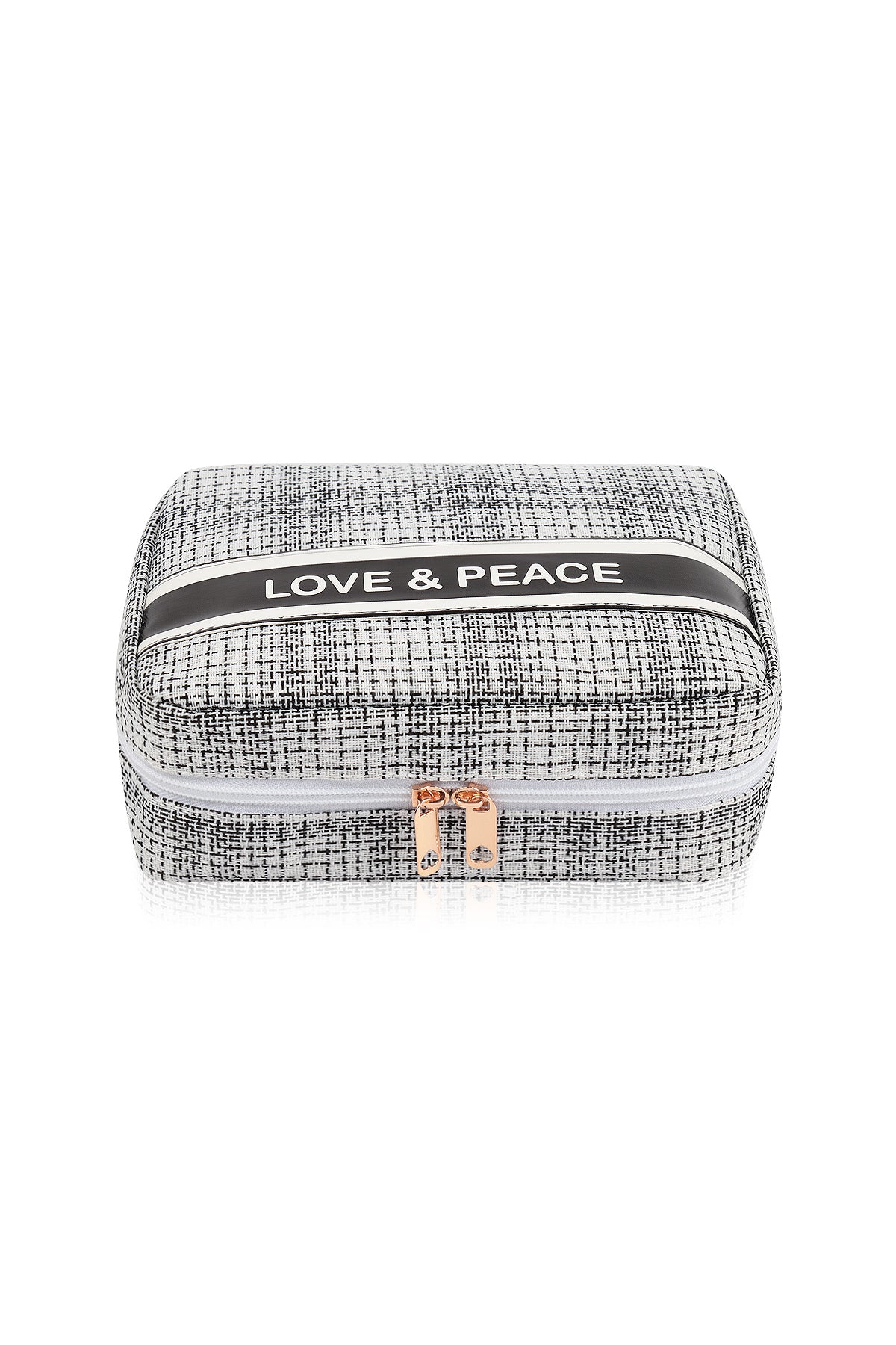 Makeup Bag Travel Toiletry Organizer Cosmetic Pouch Hanging Storage Weekender Handbag - White Black