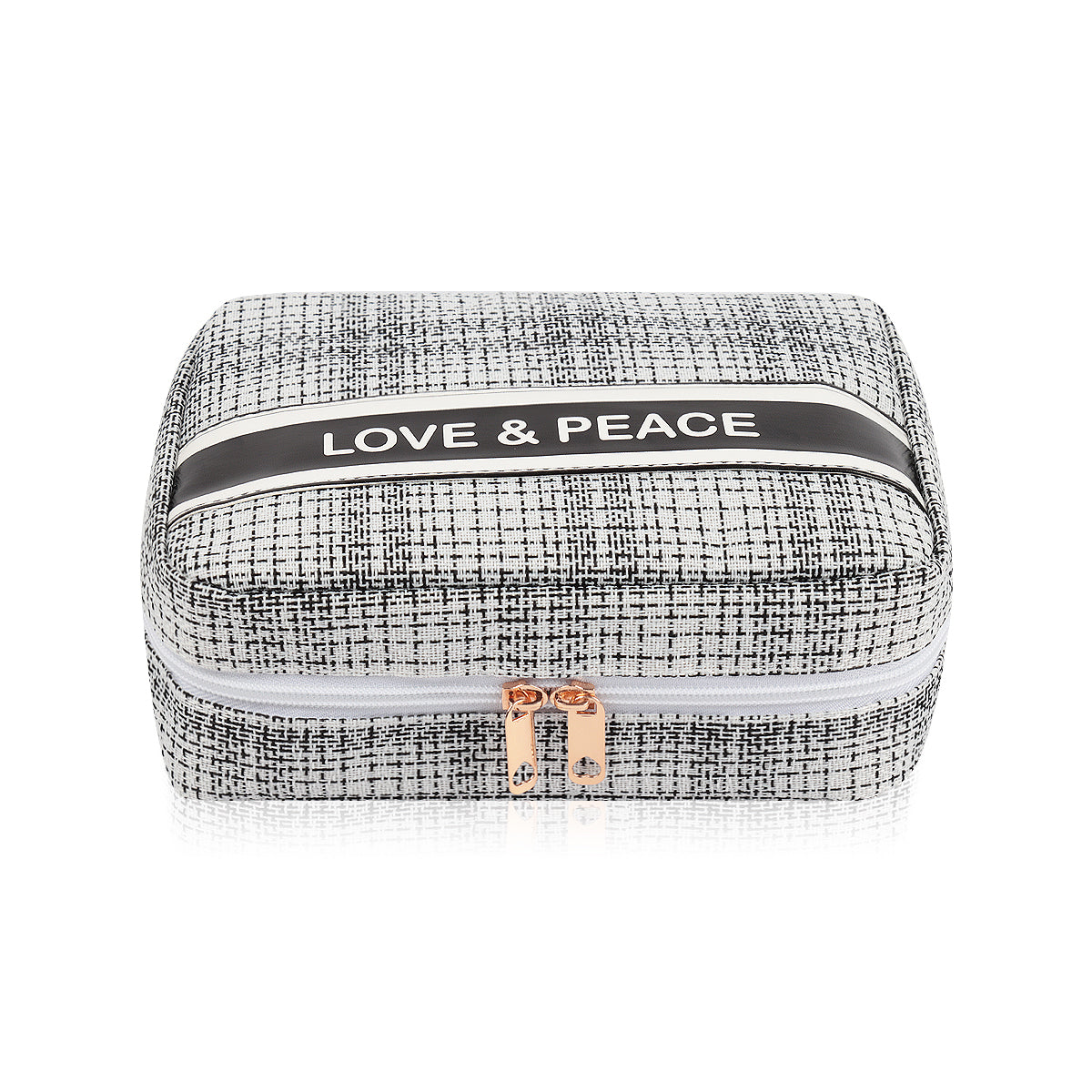 Makeup Bag Travel Toiletry Organizer Cosmetic Pouch Hanging Storage Weekender Handbag - White Black