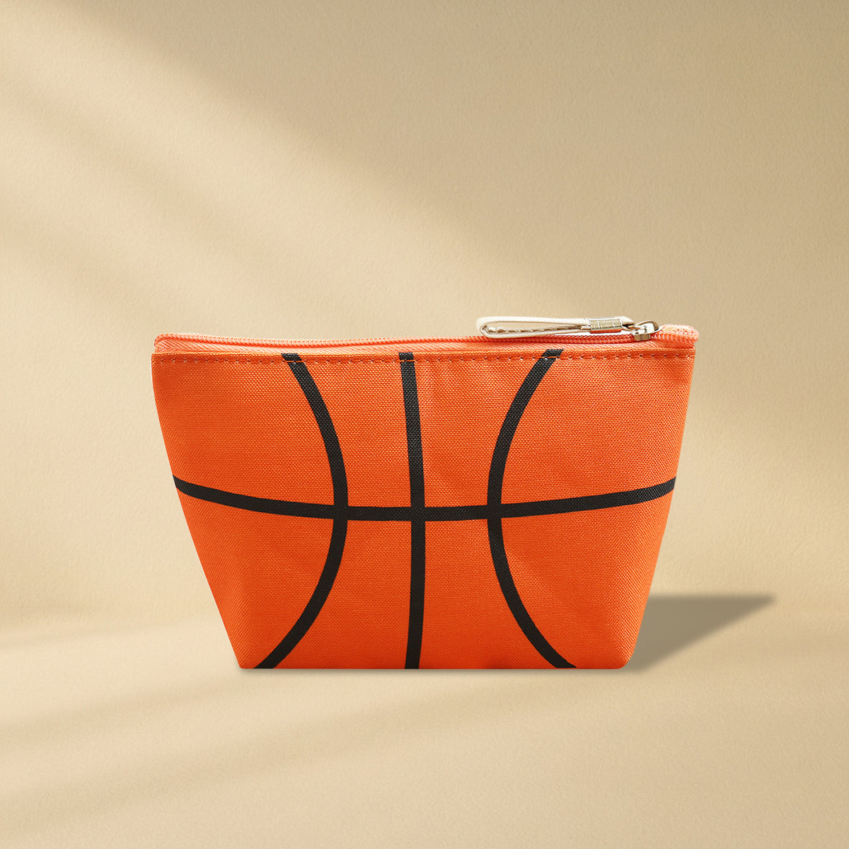 Sports Print Makeup Bag Travel Case Organizer Pouch - Basketball