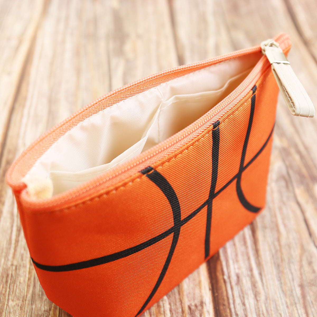Sports Print Makeup Bag Travel Case Organizer Pouch - Basketball