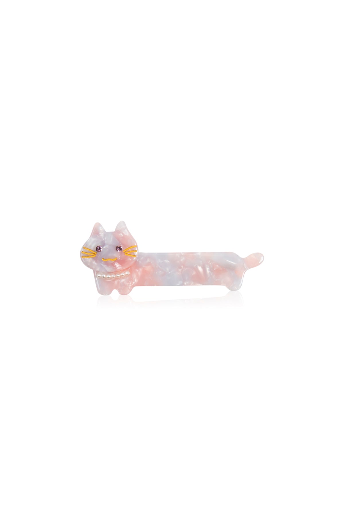 Hair Claw Clip for Women and Girls - Cute Small Acrylic Hair Pin Cat - Pink
