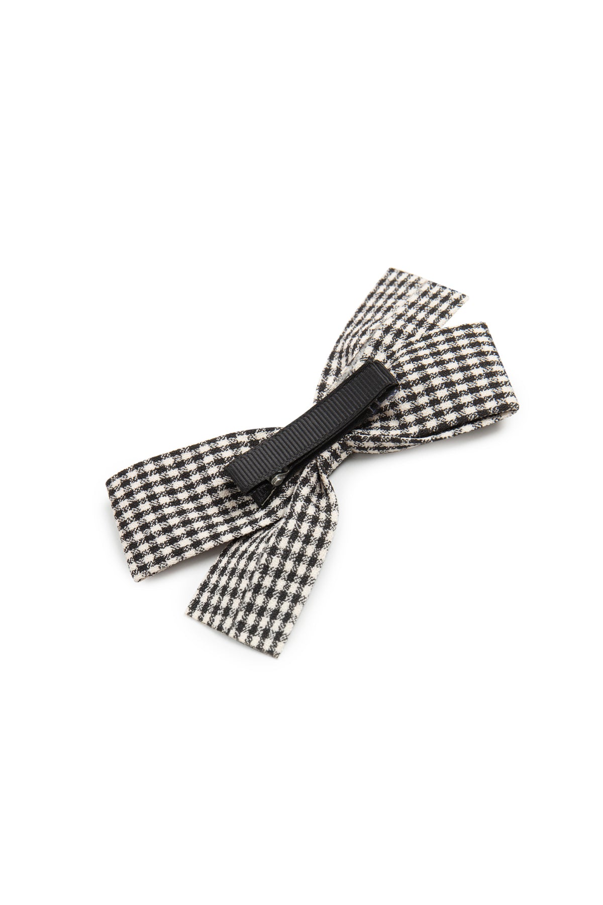 Cute Bow Hair Clip Pin for Women and Girls - Fabric Gingham Black