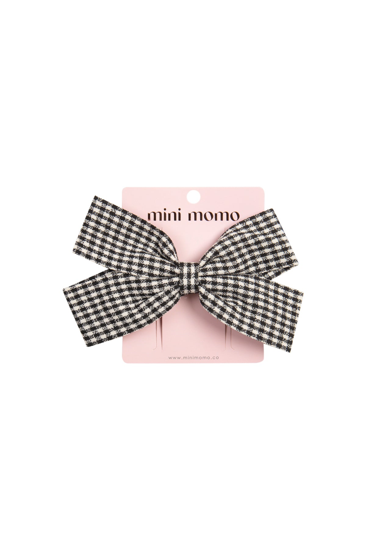 Cute Bow Hair Clip Pin for Women and Girls - Fabric Gingham Black