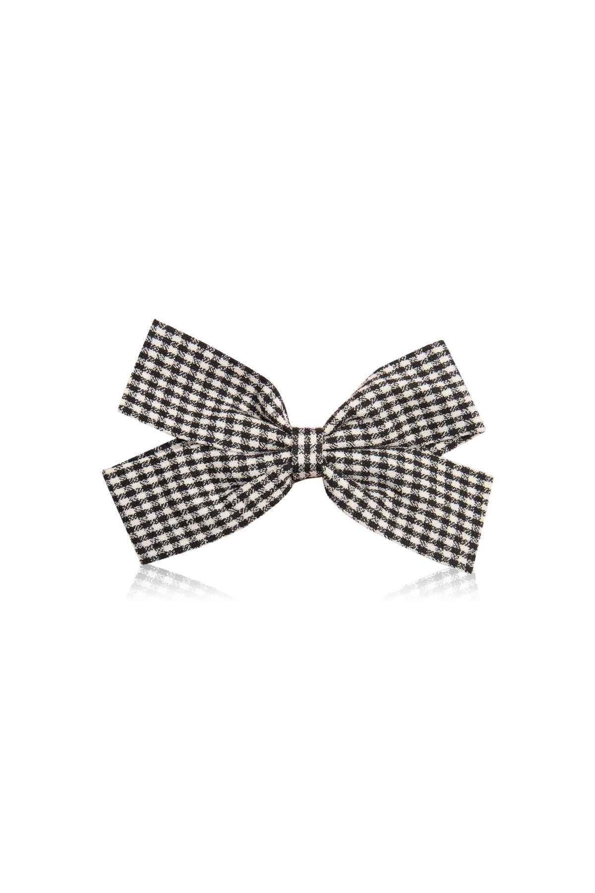 Cute Bow Hair Clip Pin for Women and Girls - Fabric Gingham Black