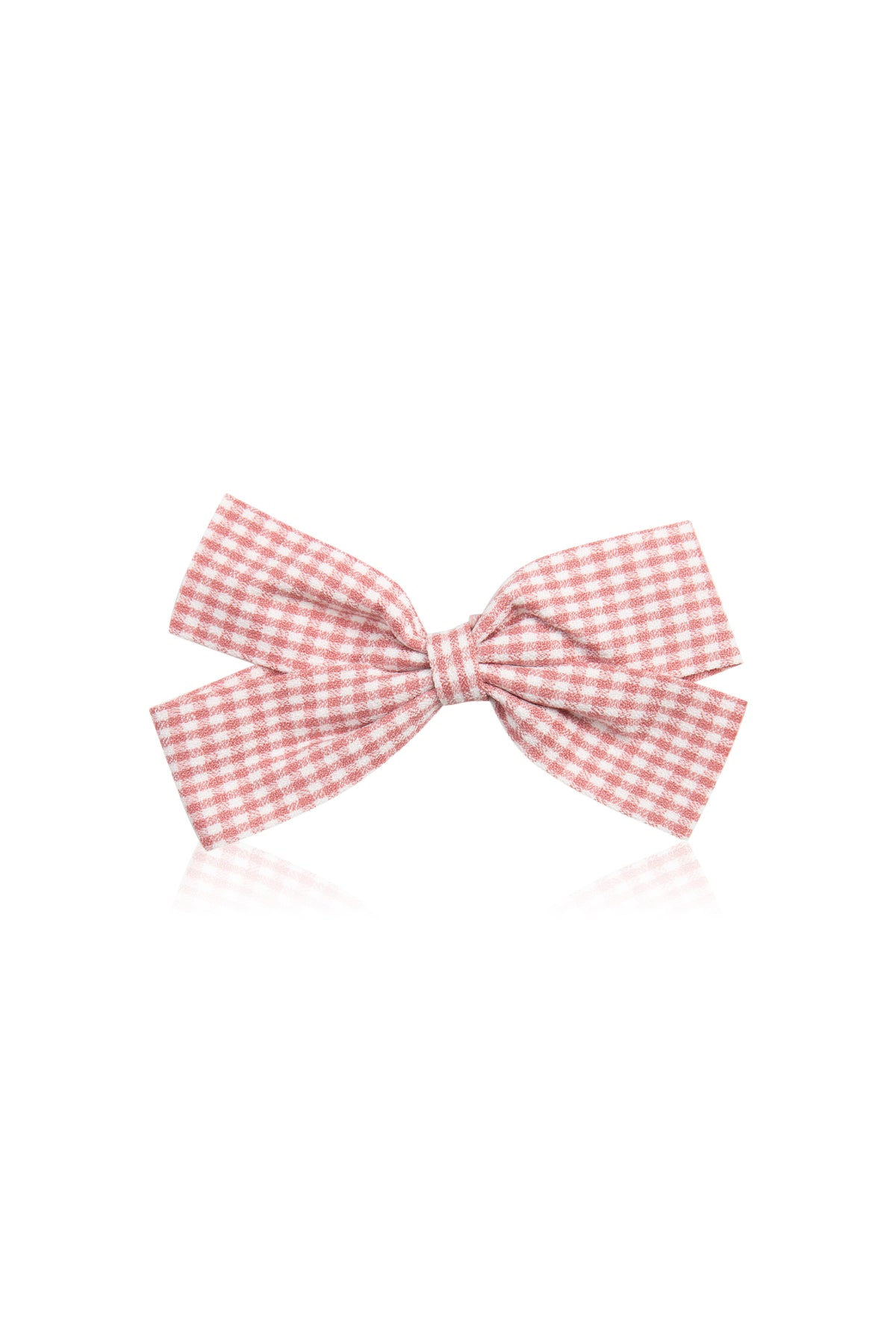 Cute Bow Hair Clip Pin for Women and Girls - Fabric Gingham Pink