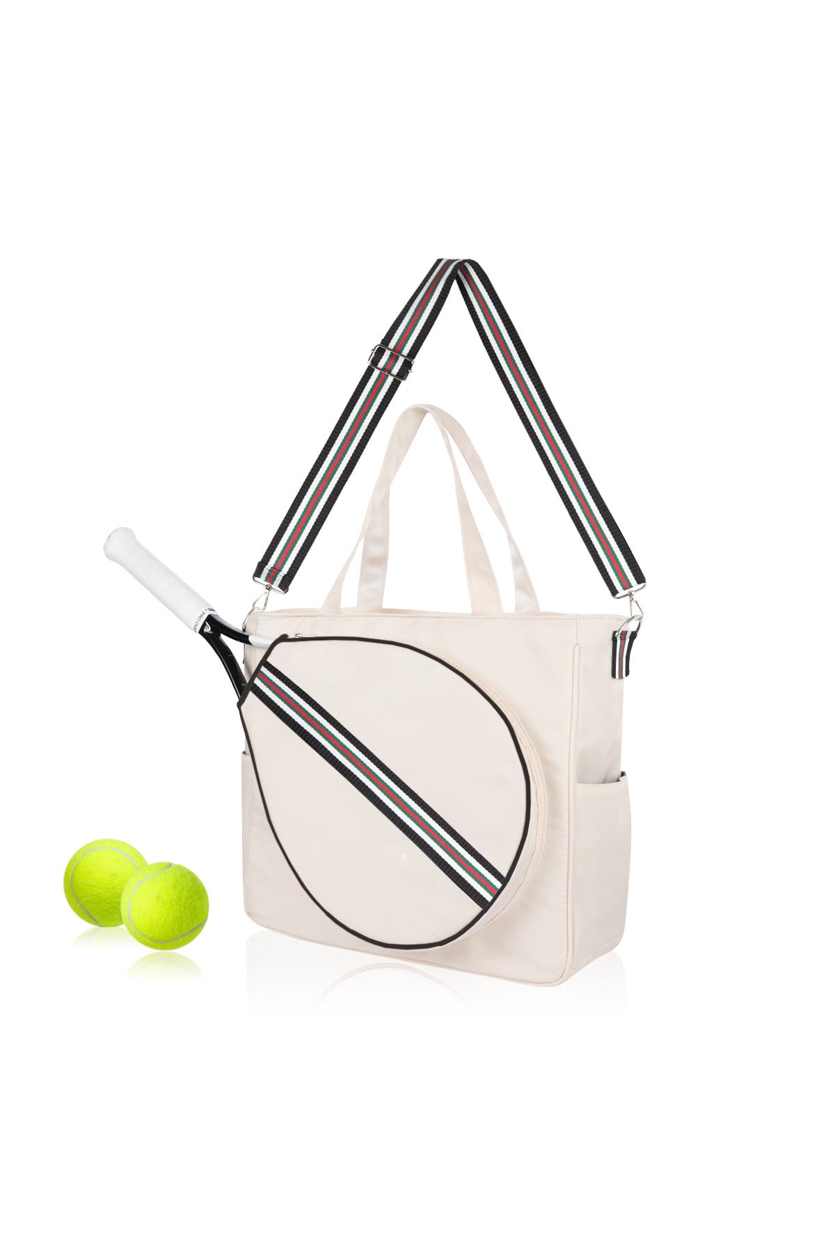 Tote Sport Gym Bag - Tennis Racquet Head Case for Women - Black Multicolor