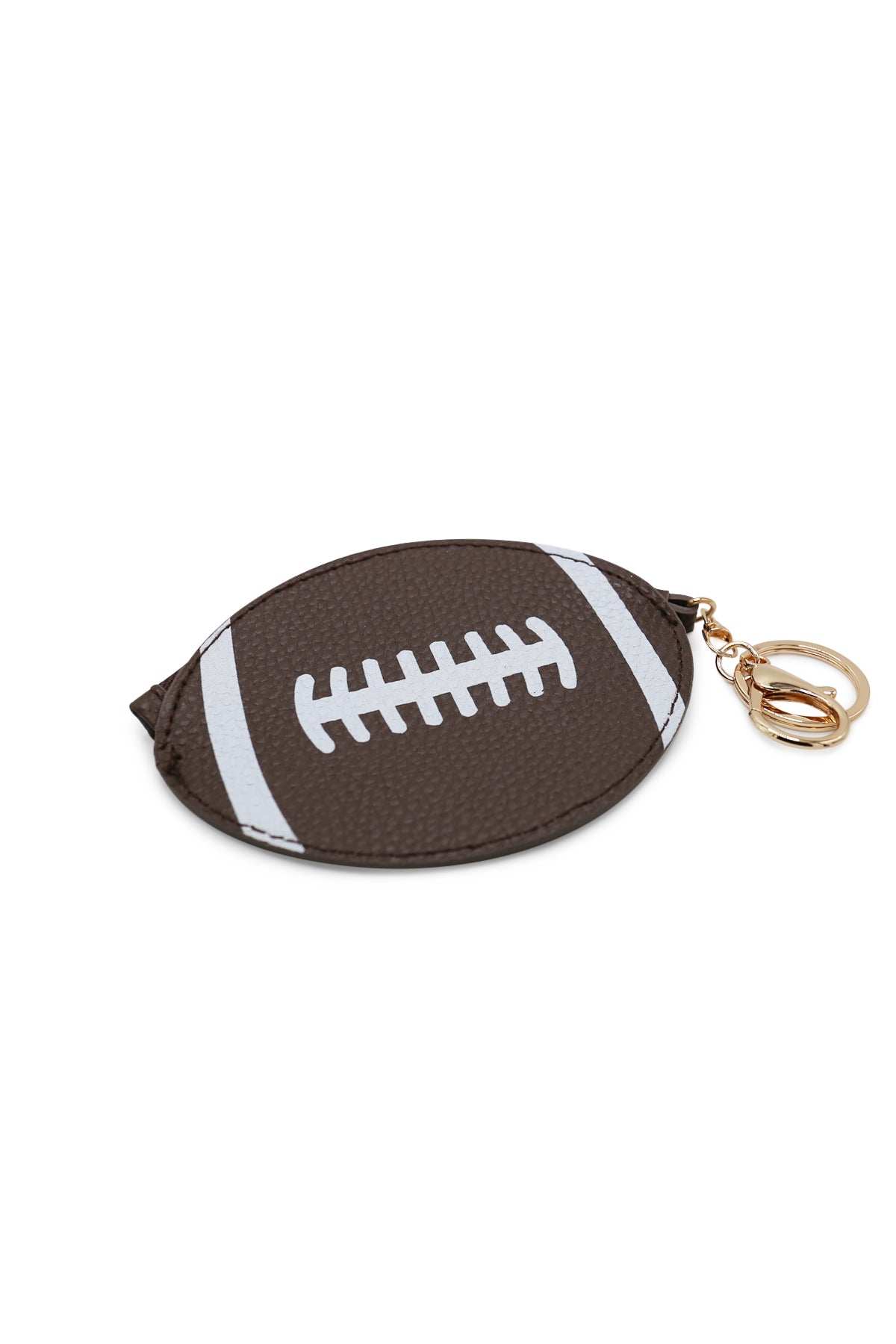 Football Key Chain Bag Charm - Sports Coin Purse Zip Pouch Cute Team Gift