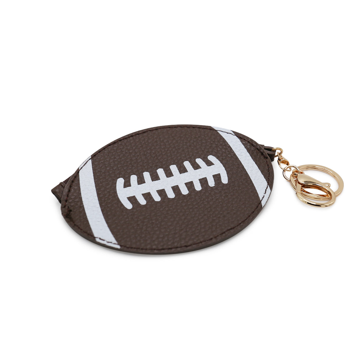 Football Key Chain Bag Charm - Sports Coin Purse Zip Pouch Cute Team Gift