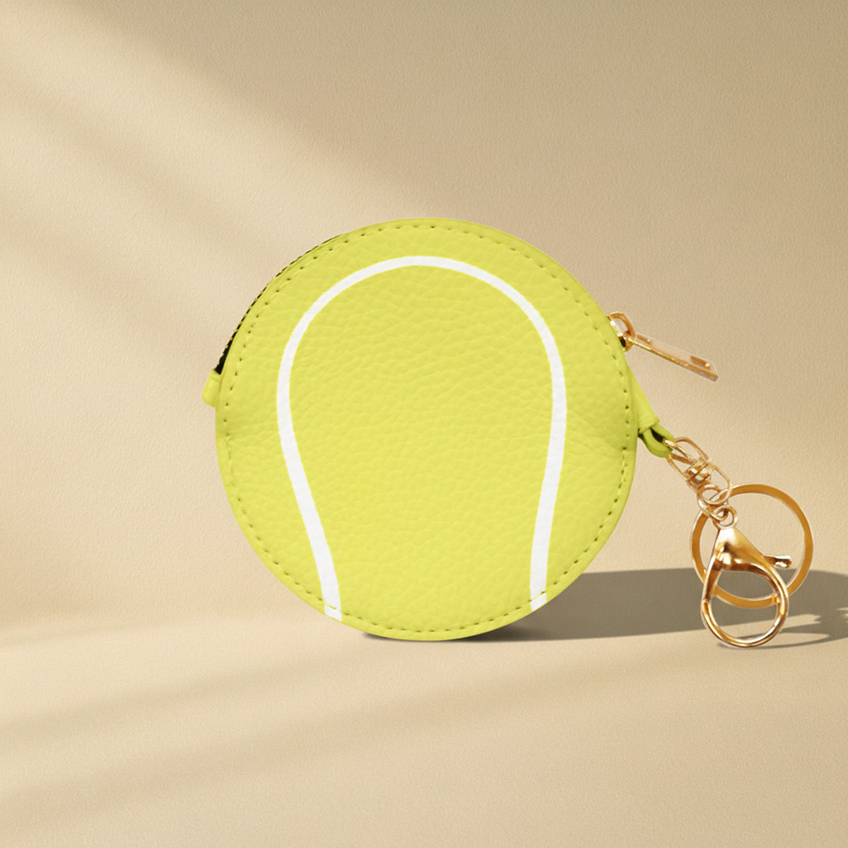 Tennis Ball Key Chain Bag Charm - Sports Coin Purse Zip Pouch Cute Team Gift