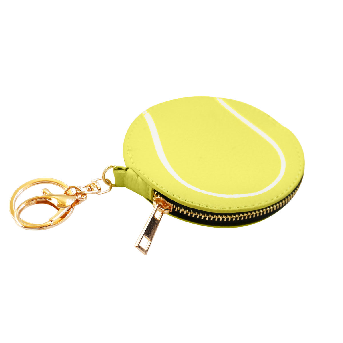 Tennis Ball Key Chain Bag Charm - Sports Coin Purse Zip Pouch Cute Team Gift