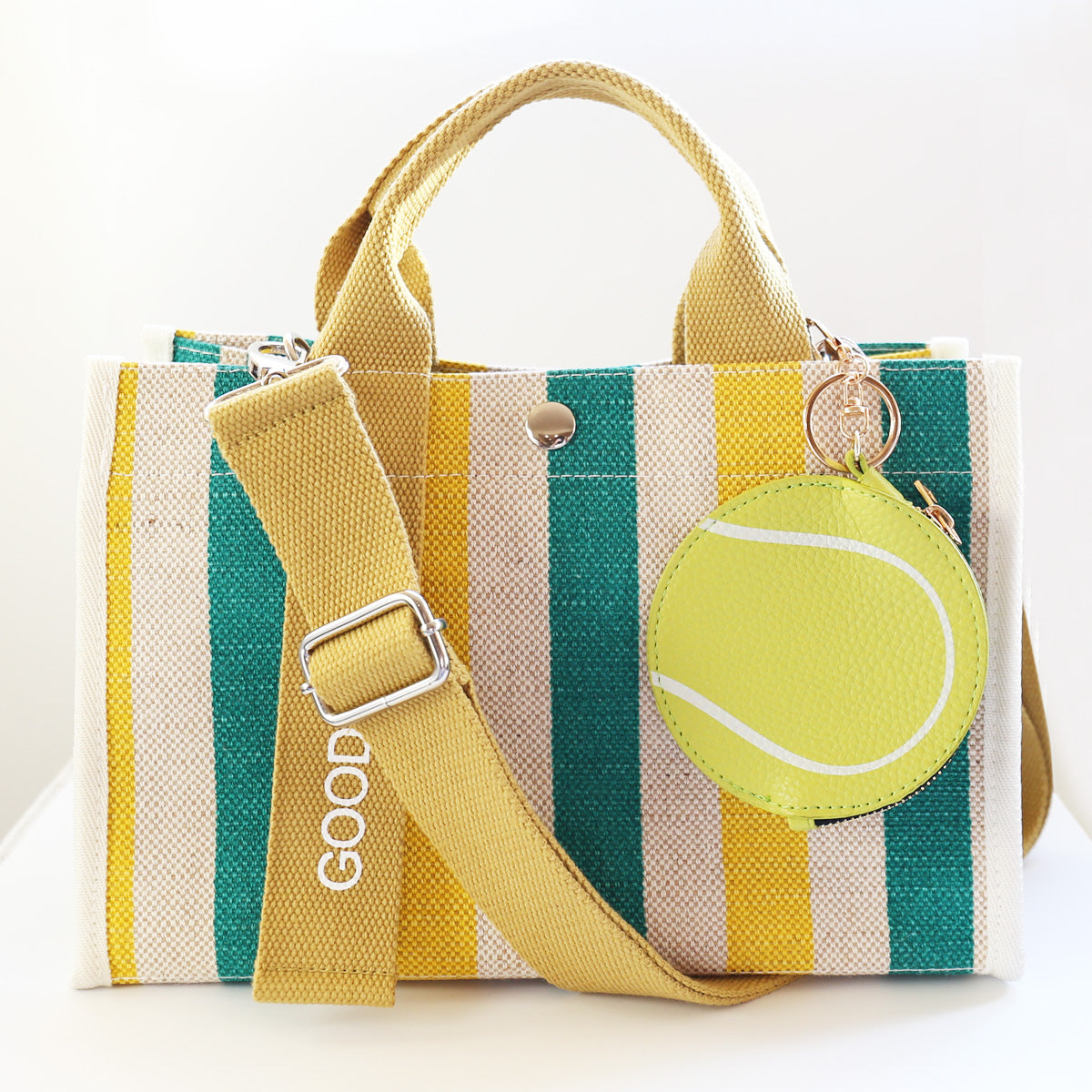 Tennis Ball Key Chain Bag Charm - Sports Coin Purse Zip Pouch Cute Team Gift