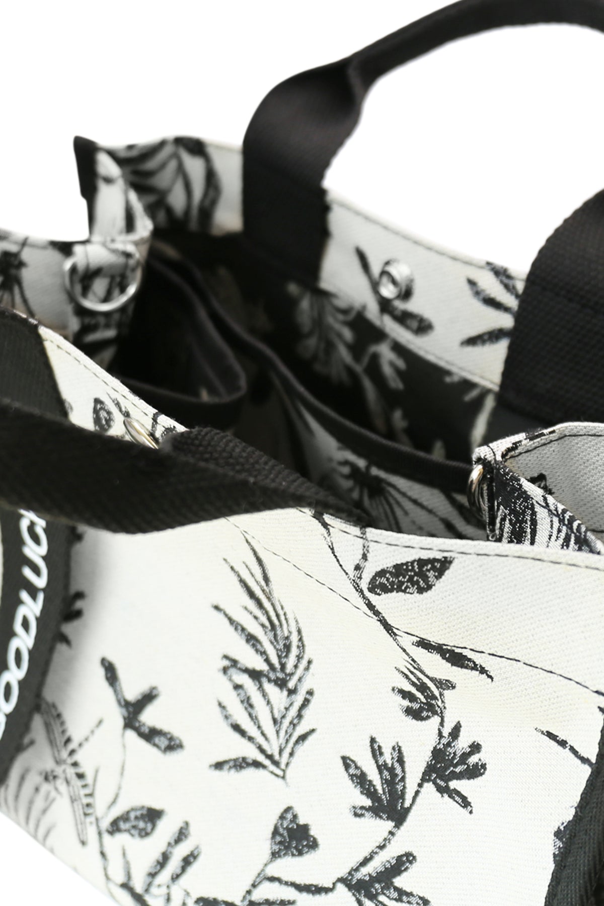 Canvas Tote Bag Shoulder Crossbody Strap Structured Purse Handbag - Floral