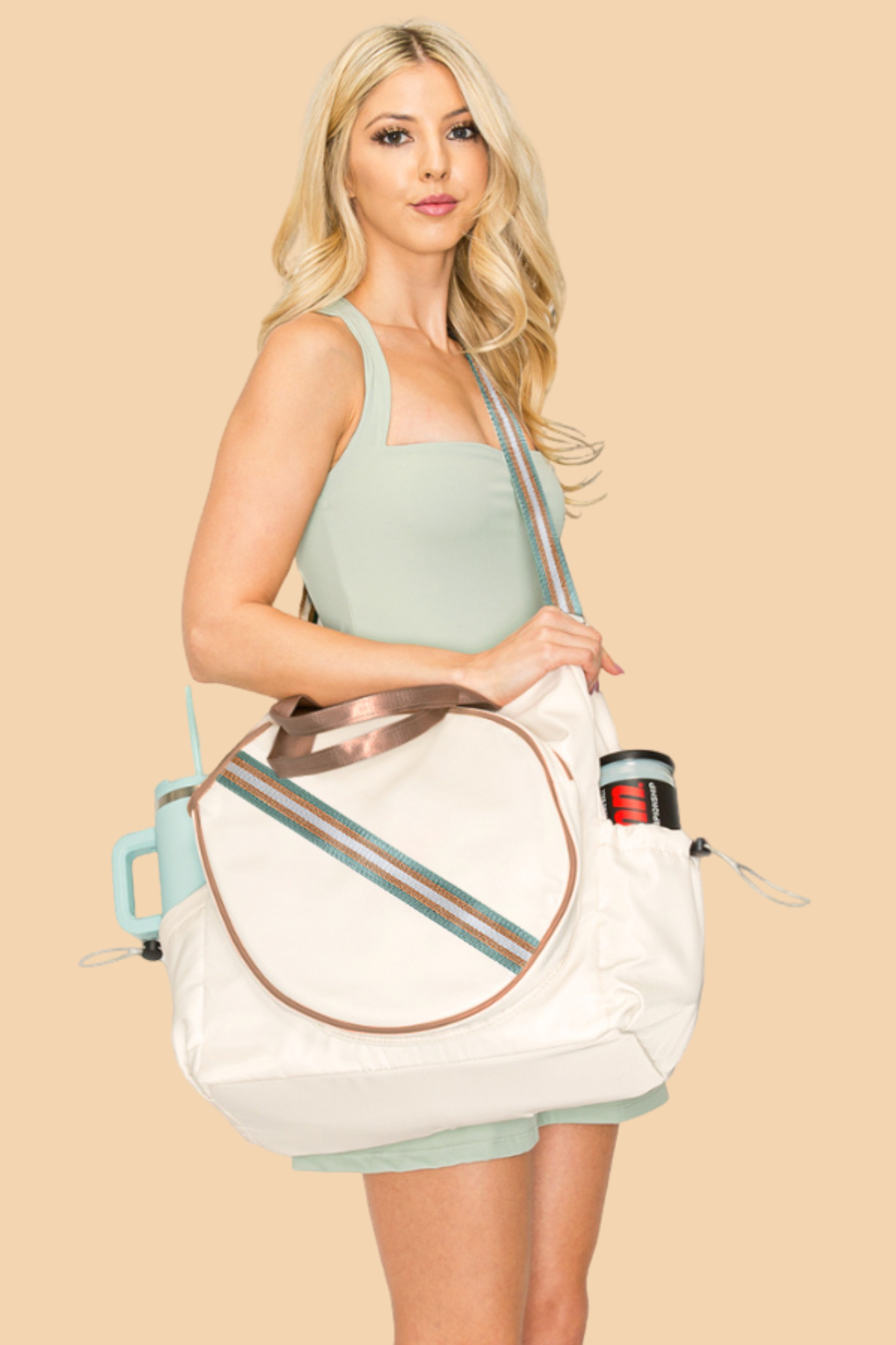 Tennis Striped Tote Bag  - Mint