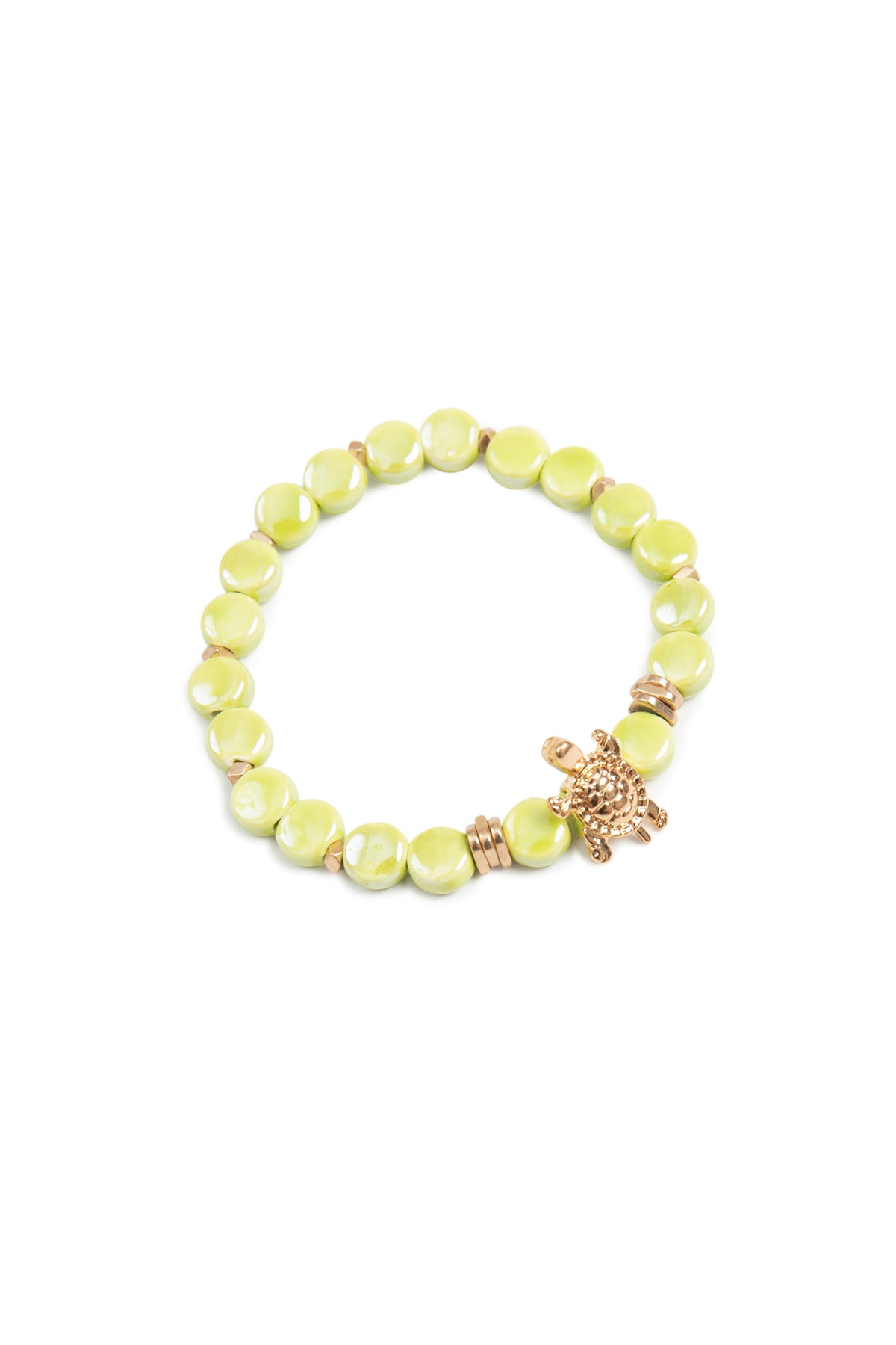 Mommy and Me Matching Bracelets - Stretch Charm Bracelet - Turtle Green
