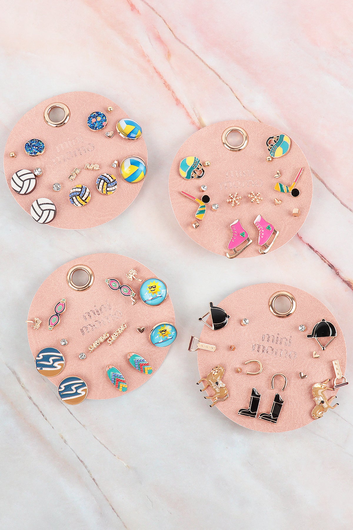 Sports Earring Set for Women Multi Pairs Assorted Multipack - Girl's Stud Earrings Jewelry - Group