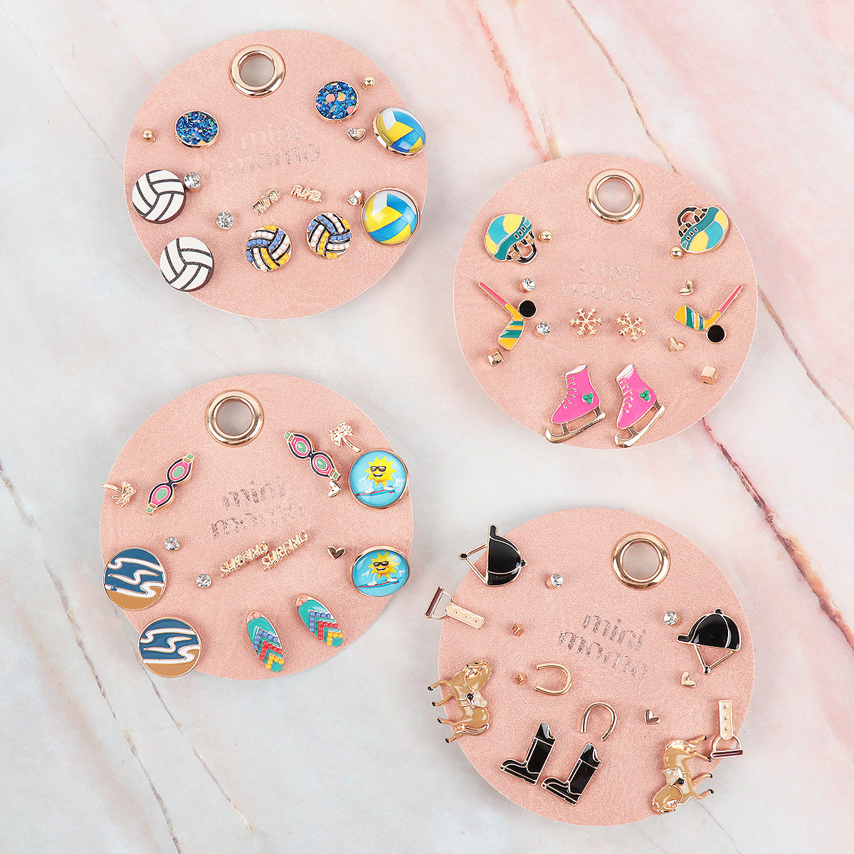 Sports Stud Earrings for Women - Volleyball Assorted Set