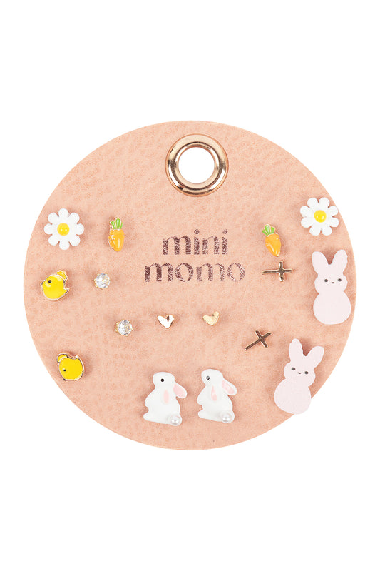 Rabbit Earrings Assorted Multipack Studs Set Mother's Day (8 Pairs)