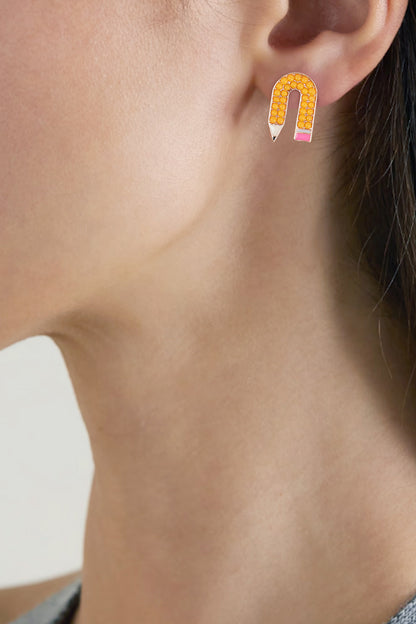 Teacher Earrings Assorted Multipack Studs Set Back to School (8 Pairs)