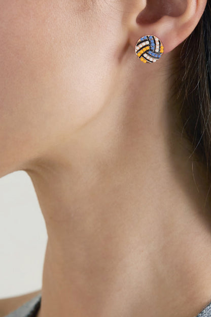 Sports Earring Set for Women Multi Pairs Assorted Multipack - Girl's Stud Earrings Jewelry - Lifestyle - Side - Volleyball
