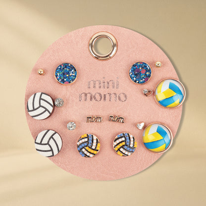 Sports Stud Earrings for Women - Volleyball Assorted Set
