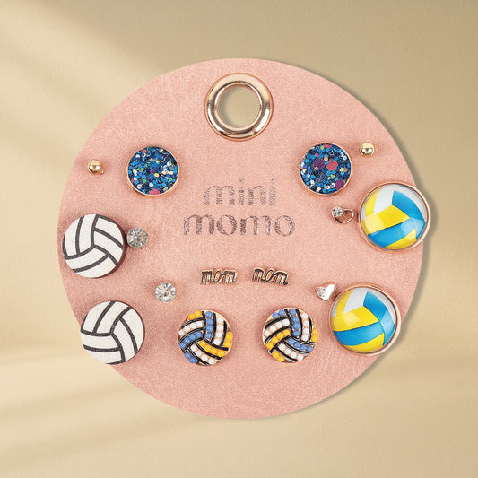 Sports Stud Earrings for Women - Volleyball Assorted Set
