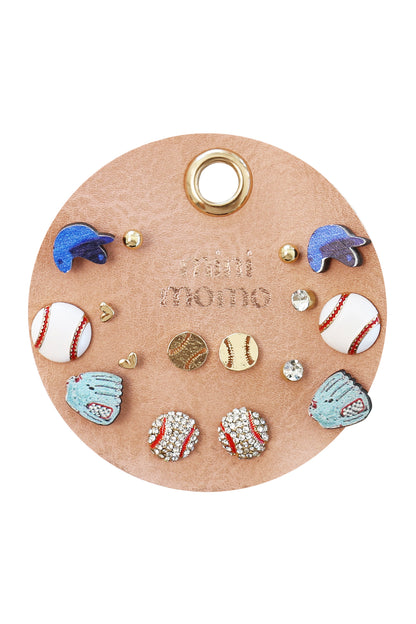 Sports Earring Multi Set - Baseball