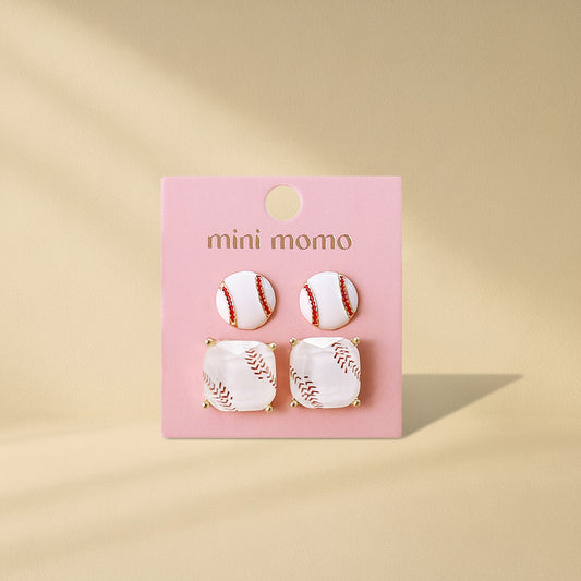 Sports Earring Duo Set - Baseball