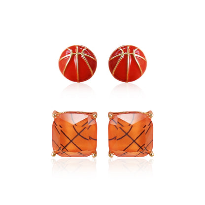 Sports Earring Duo Set - Basketball