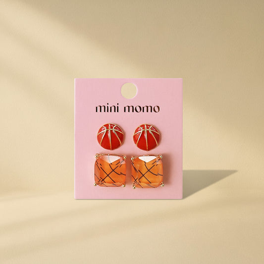 Sports Earring Duo Set - Basketball