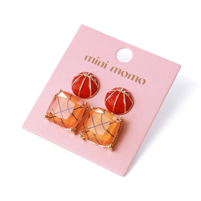 Sports Earring Duo Set - Basketball