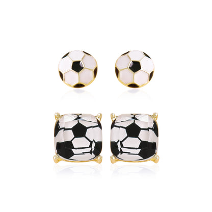 Sports Earring Duo Set - Soccer