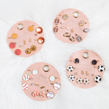 Sports Stud Earrings for Women - Baseball Assorted Set