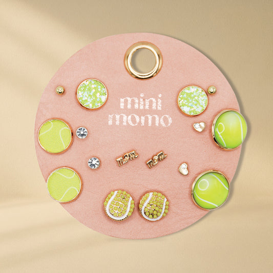 Sports Stud Earrings for Women - Tennis Assorted Set