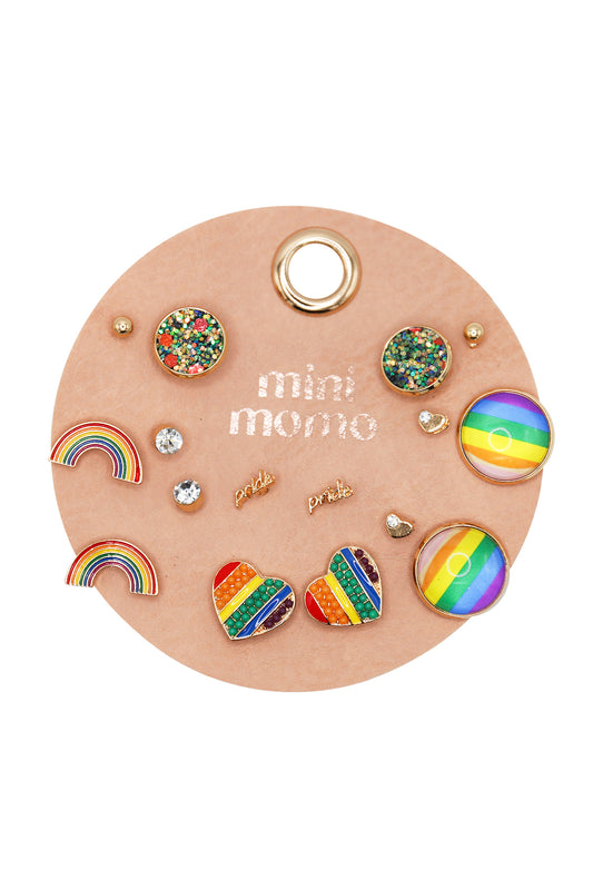 Rainbow Stud Earrings for Women - Pride Month Assorted Set