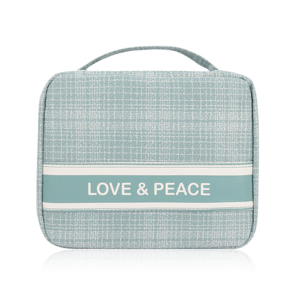 Makeup Bag Travel Toiletry Organizer Cosmetic Pouch Hanging Storage Weekender Handbag - Light Blue