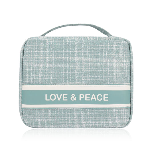 Makeup Bag Travel Toiletry Organizer Cosmetic Pouch Hanging Storage Weekender Handbag - Light Blue