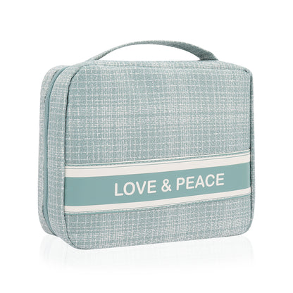 Makeup Bag Travel Toiletry Organizer Cosmetic Pouch Hanging Storage Weekender Handbag - Light Blue