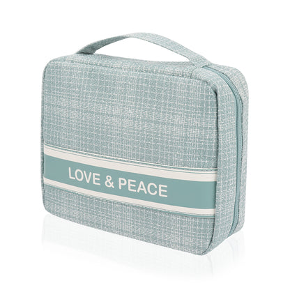 Makeup Bag Travel Toiletry Organizer Cosmetic Pouch Hanging Storage Weekender Handbag - Light Blue