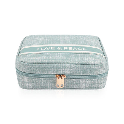 Makeup Bag Travel Toiletry Organizer Cosmetic Pouch Hanging Storage Weekender Handbag - Light Blue