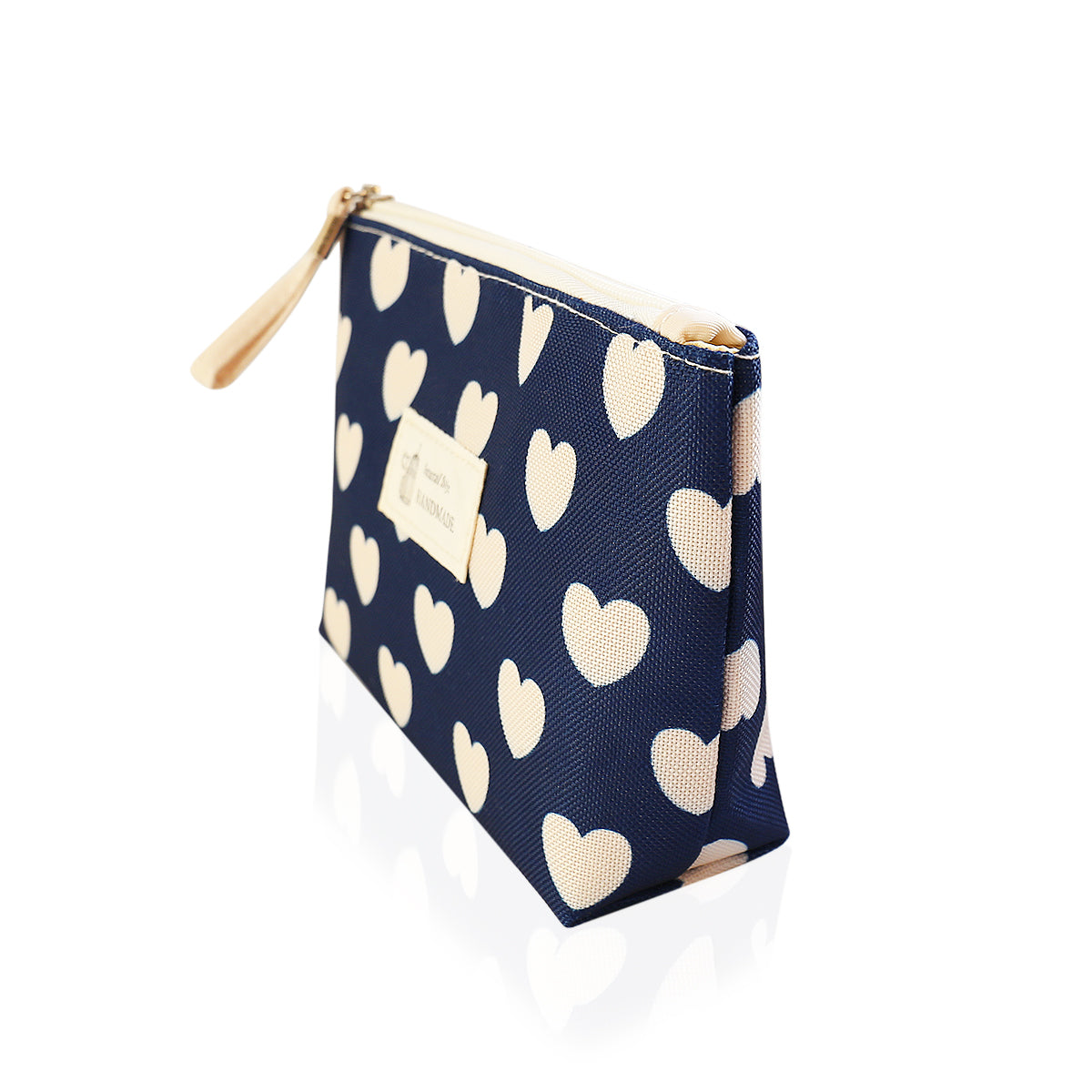 Small Makeup Bag Cute Print Cosmetic Toiletry Pouch - Blue Heart