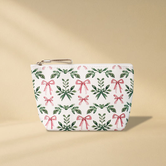 Small Makeup Pouch - Bow Green