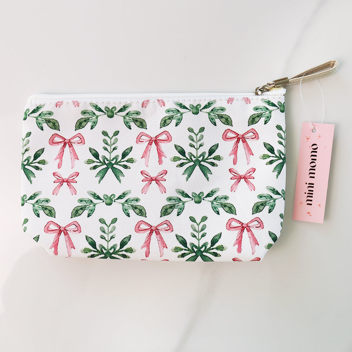 Small Makeup Pouch - Bow Green