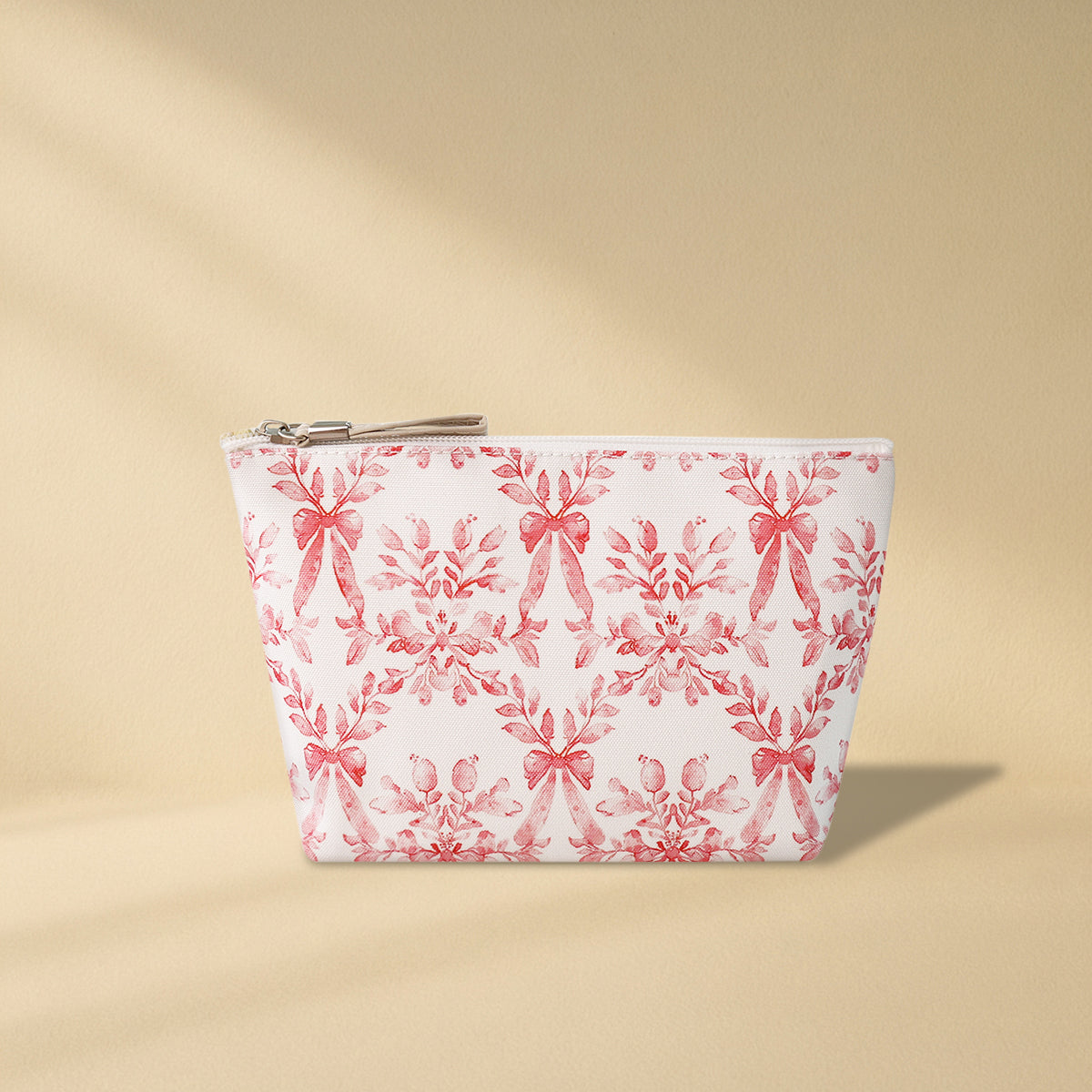 Small Makeup Pouch - Bow Pink