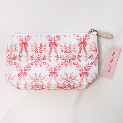 Small Makeup Pouch - Bow Pink