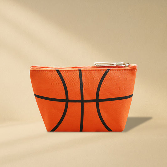 Sports Print Makeup Bag Travel Case Organizer Pouch - Basketball